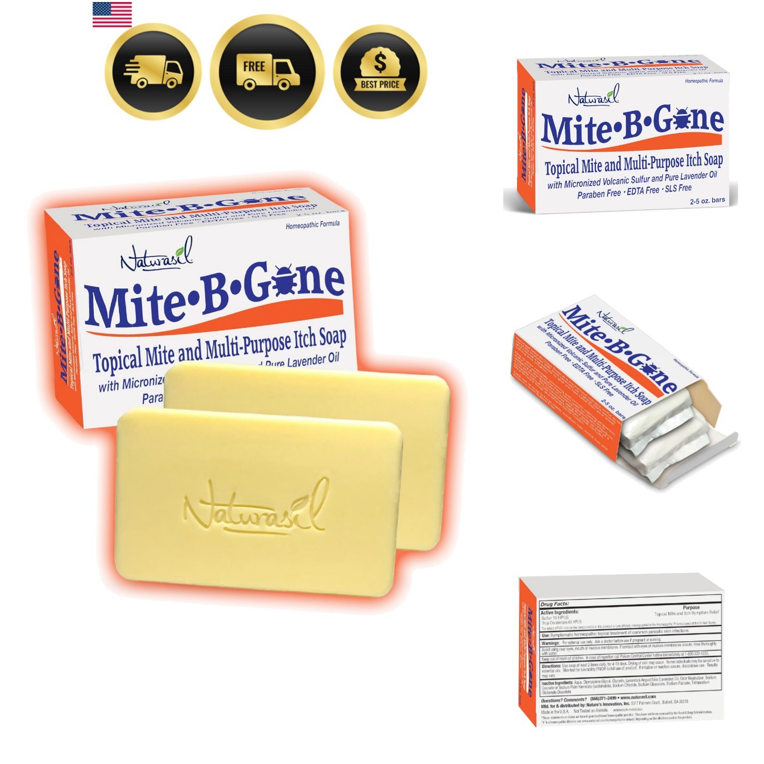 Relief Soap – Fast Anti-Itch Sulfur Treatment for Human Mites, Insect & Mosqu…