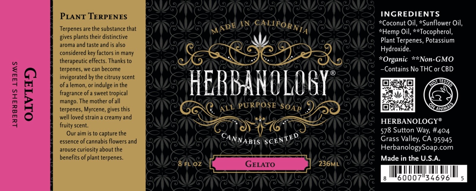 Herbanology 1 Gallon Gelato Organic Liquid Castile All Purpose Soap