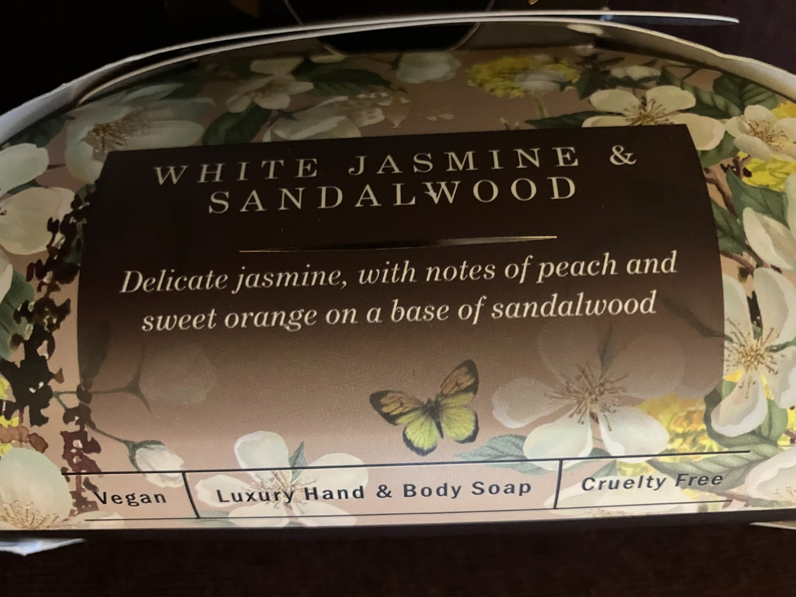 WHITE JASMINE & SANDALWOOD The English Soap Company soap w/shea butter VEGAN