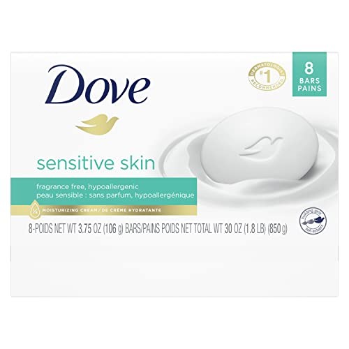 Dove Sensitive Skin Beauty Bar Unscente4oz(Pack of 8) – WHITE