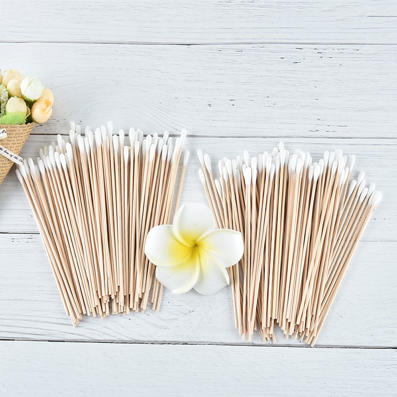 100X medical swabs 6” long wood handle sturdy cotton applicator swab q-tips PZ