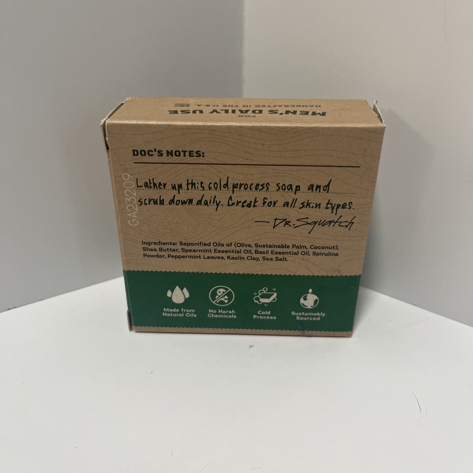 Dr. Squatch All Natural Bar Soap for Men with Zero Grit, Spearmint Basil