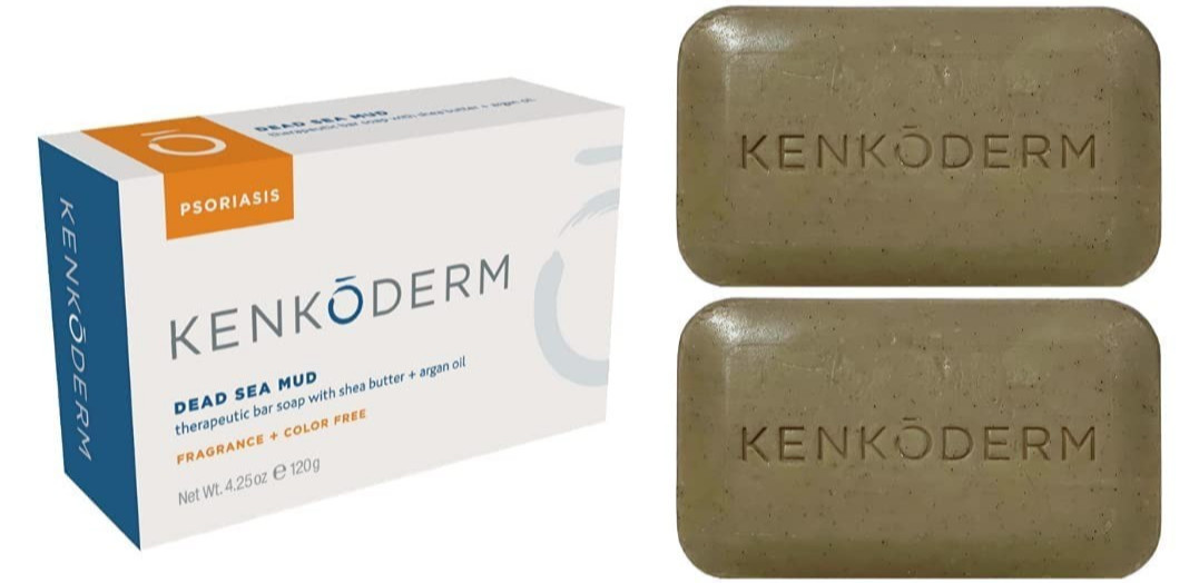Kenkoderm Psoriasis Dead Sea Mud Soap w/ Argan Oil & Shea ~ 4.25 Oz (Pack of 2)