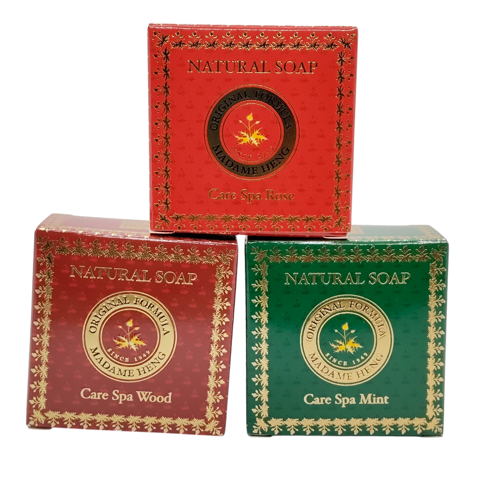 Madame Heng Care Spa Natural Balance Soap 50g x3 Wood Rose Mint Thai