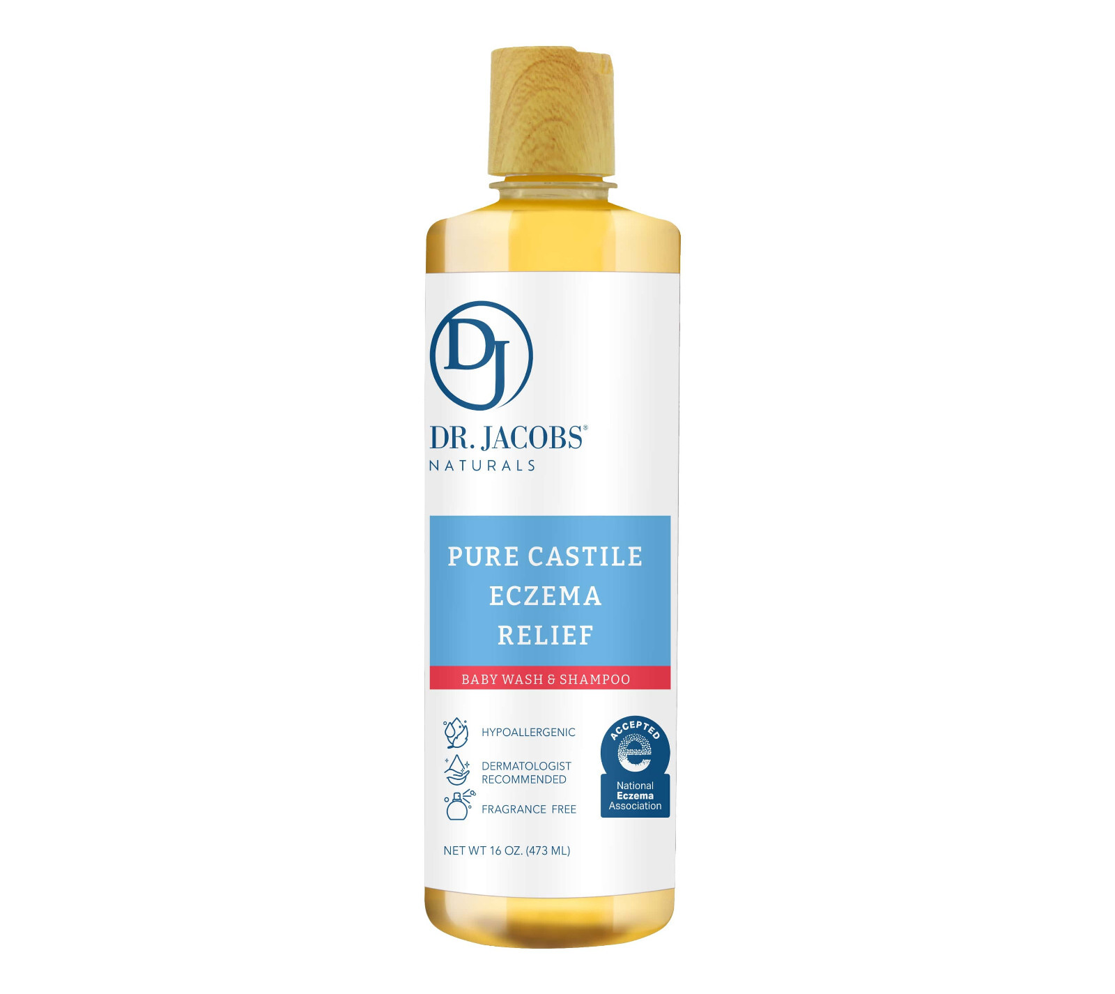 Dr. Jacobs Pure Castile 16oz Baby Wash for Eczema Relief Unscented