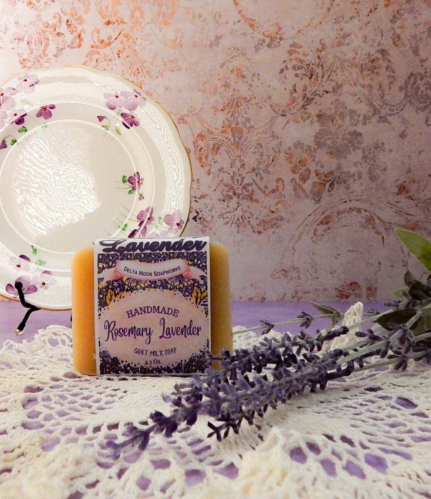 Handmade Rosemary Lavender Goat Milk Soap, + samples, ships fast