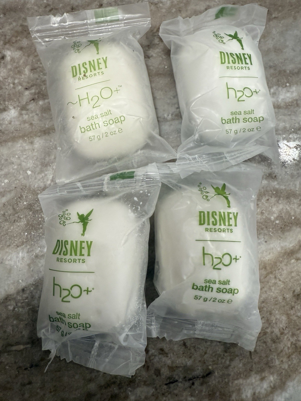 Disney World H2O+ Sea Salt Bath Soap Lot of 4 Hotel Travel Size New