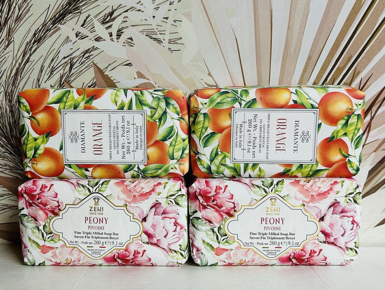 4-Pack Orange & Peony Triple Milled Bar Soap 9.1 oz Each