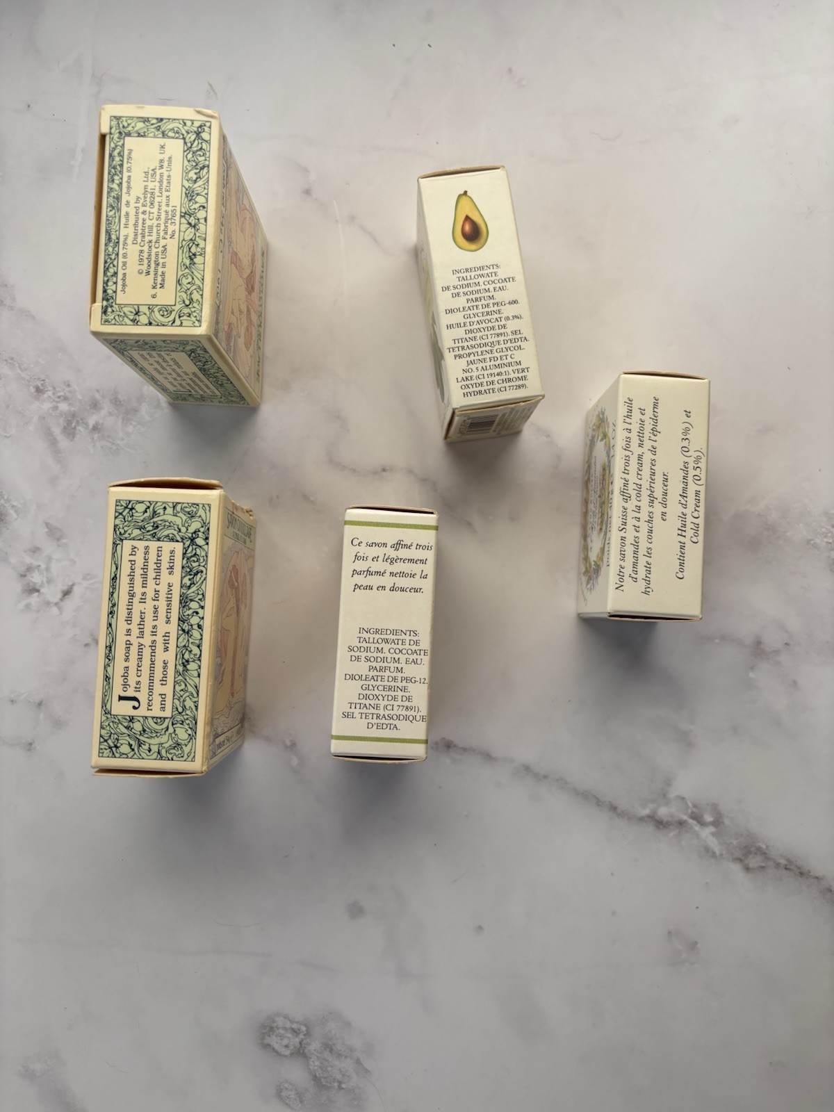 Vintage Crabtree & Evelyn Soap Lot Sea Shell Jojoba Lily Almond Avocado NOS