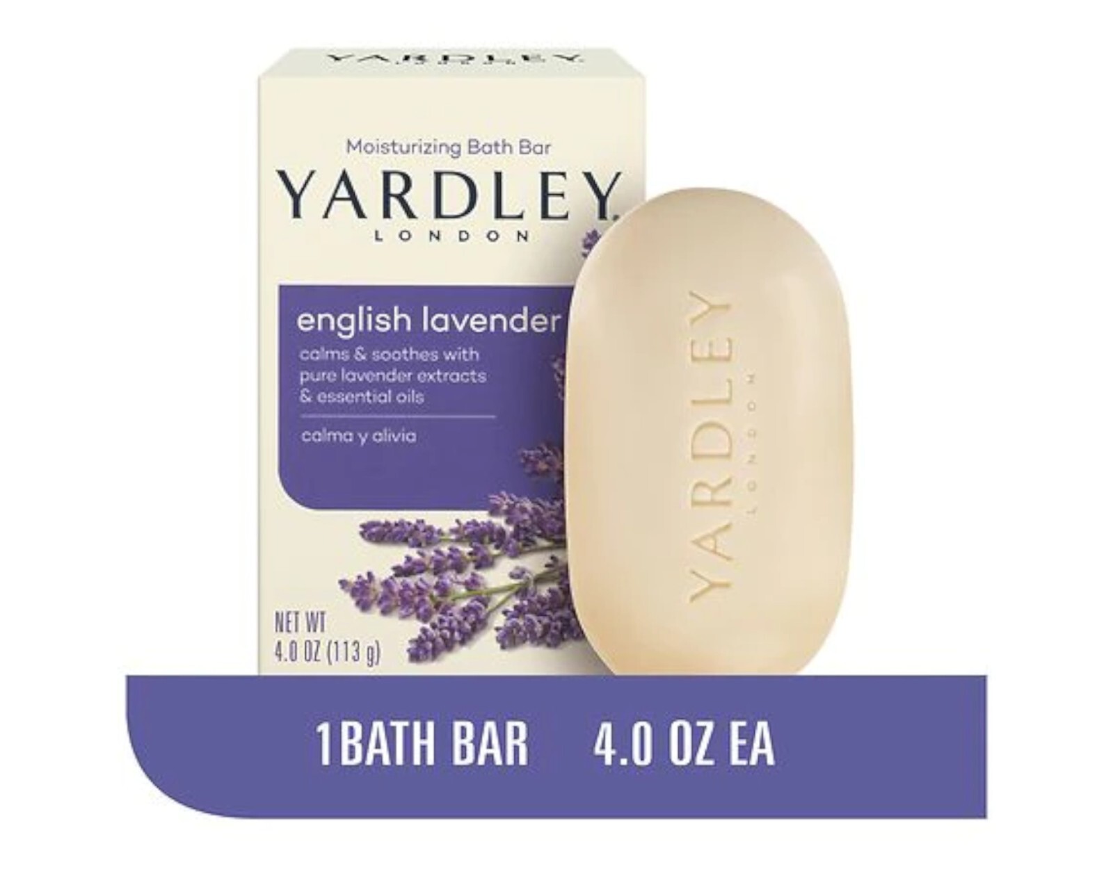 Yardley London Moisturizing Bath Bar English Lavender 4.25 ounce Pack of 4