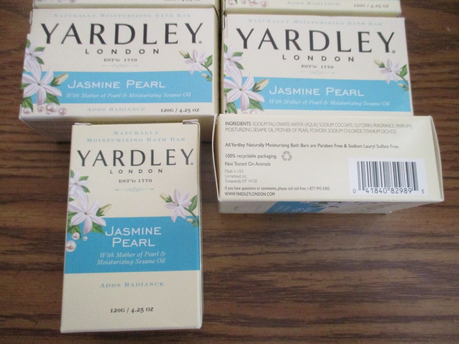 lot of 10 Yardley London Jasmine Pearl w Moisturizing Sesame Oil Bar Soap 4.25oz