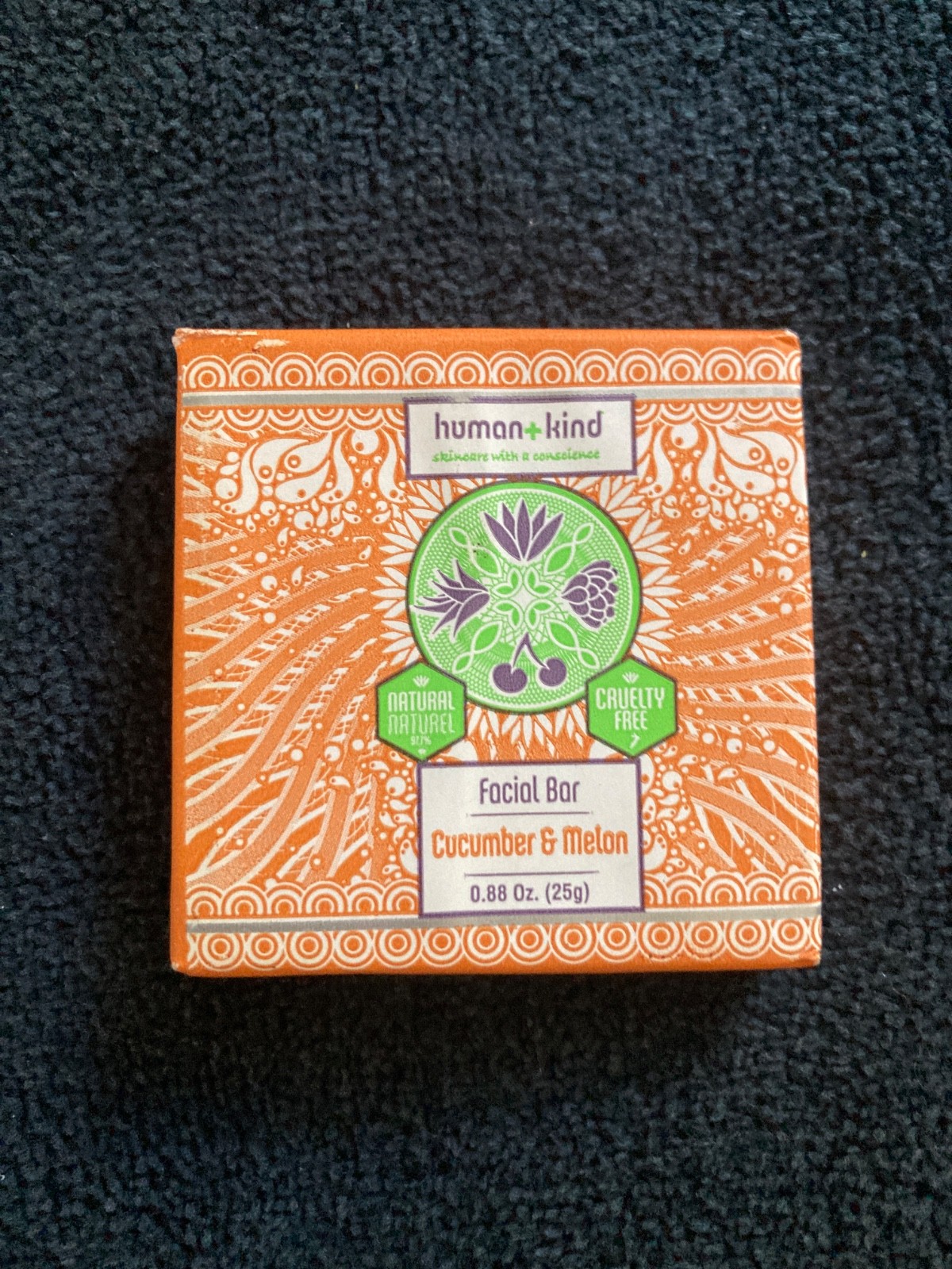 50 HUMAN + KIND Cucumber & Melon Facial Bar Soaps .88 oz. Travel Paraben Free