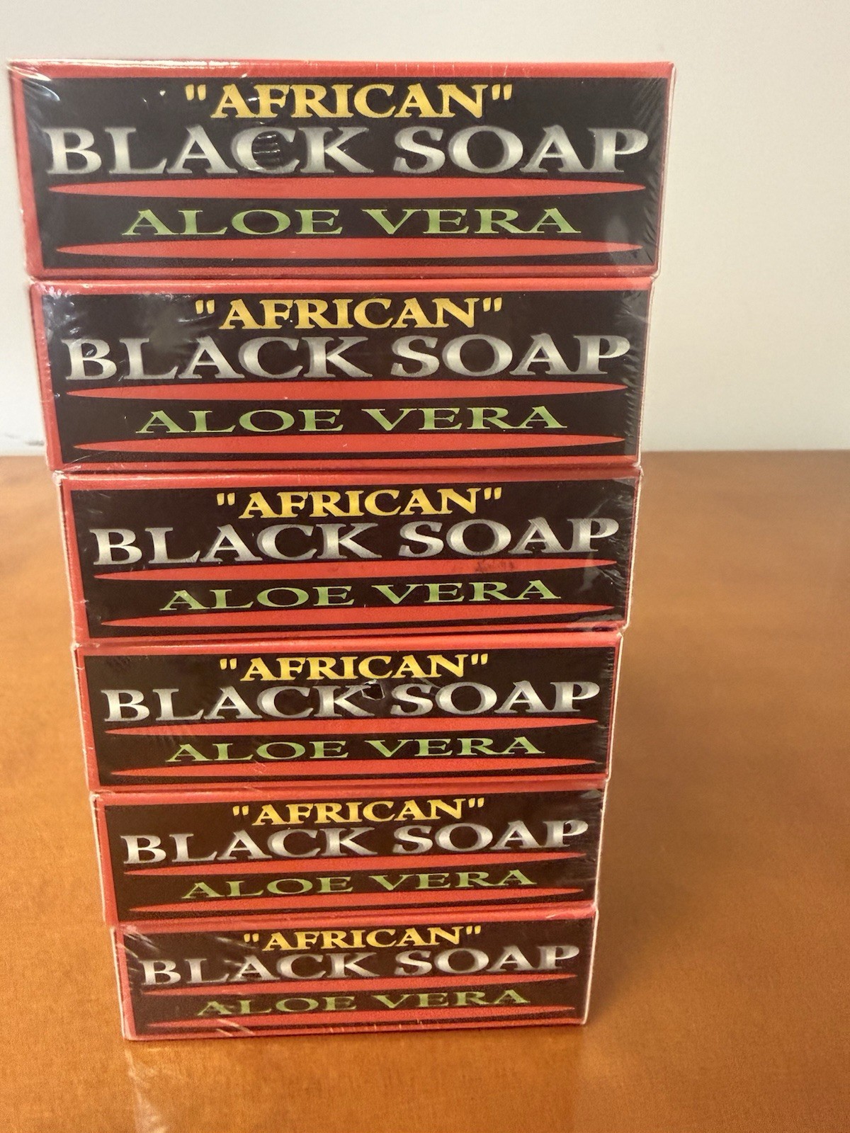 Black Soap Shea Butter Aloe Vera 3.5 Ounce Pack of 6
