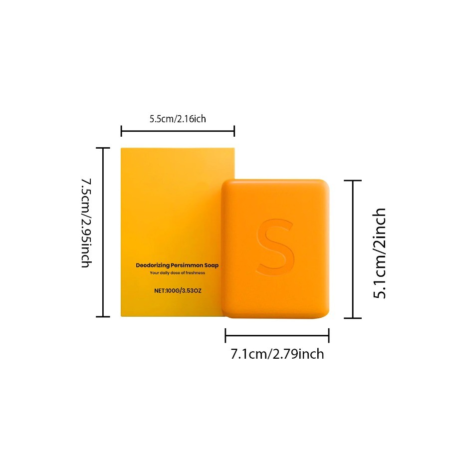 1~3PCS Persimmon Soap Bar Body Odor Control Deodorant Soap for Men&Women 2026NEW