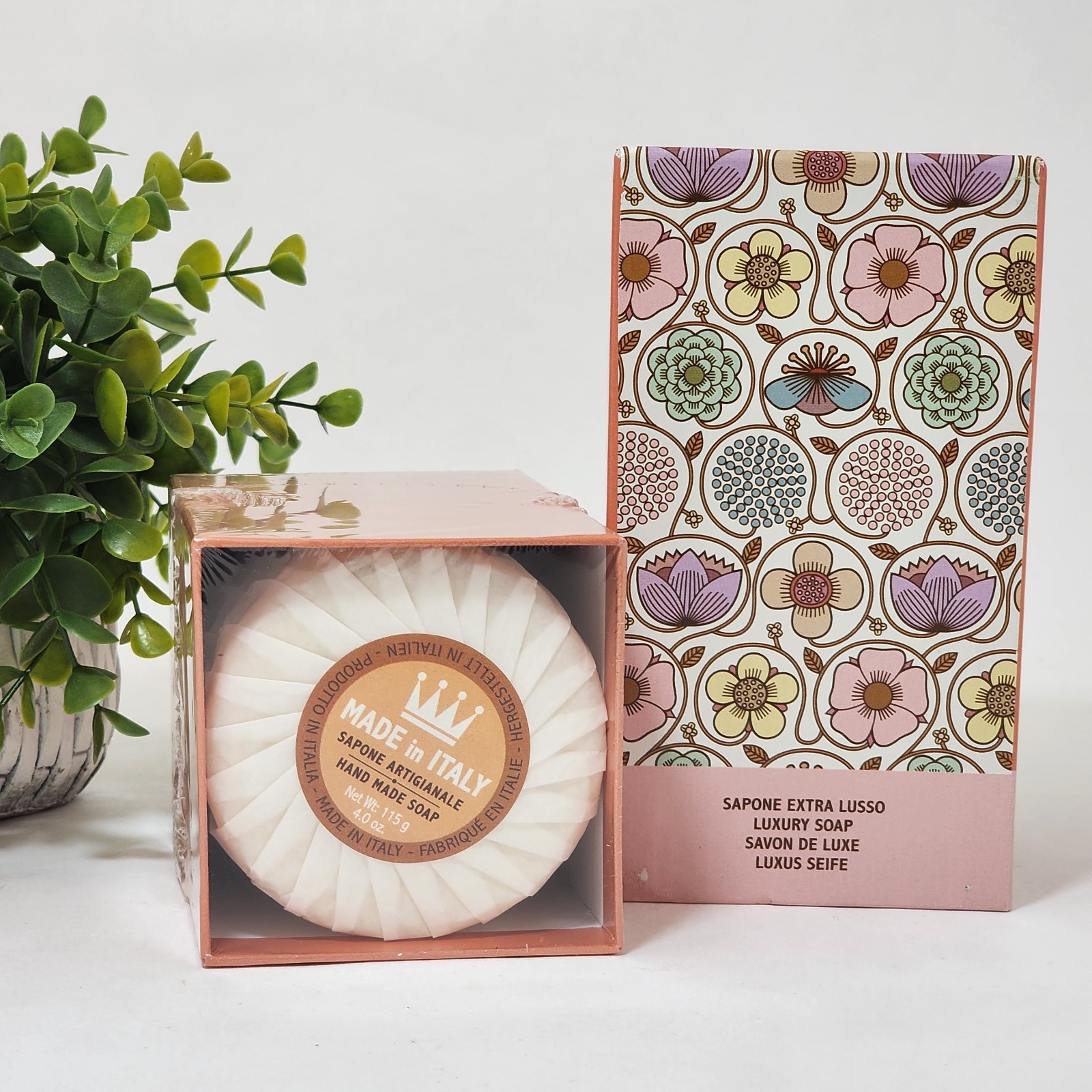 Pink Clay with Shea Butter Soap Bar 4 x 4 oz Each Sealed Saponerie Mario Fissi
