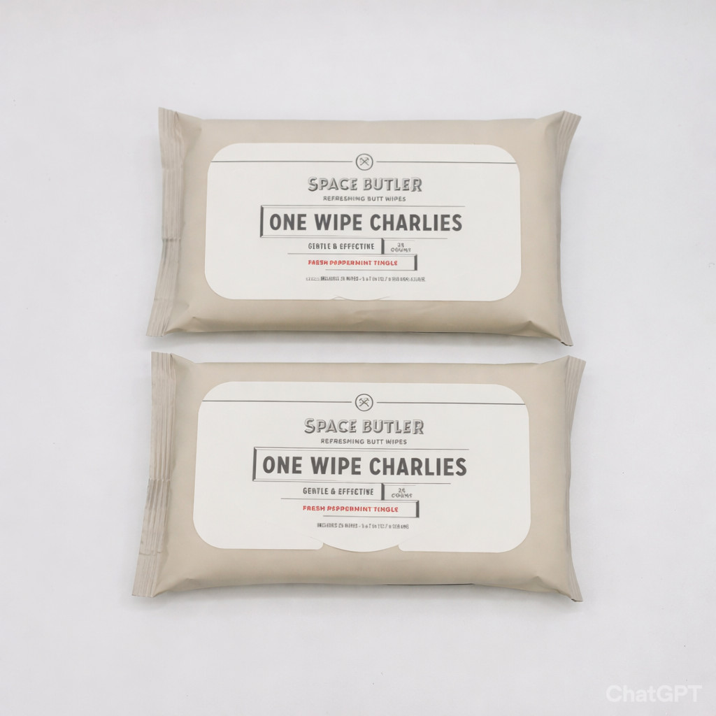 One Wipe Charlies DSC Refreshing Butt Wipes 2 Packs Of 25 Ea Fresh Peppermint