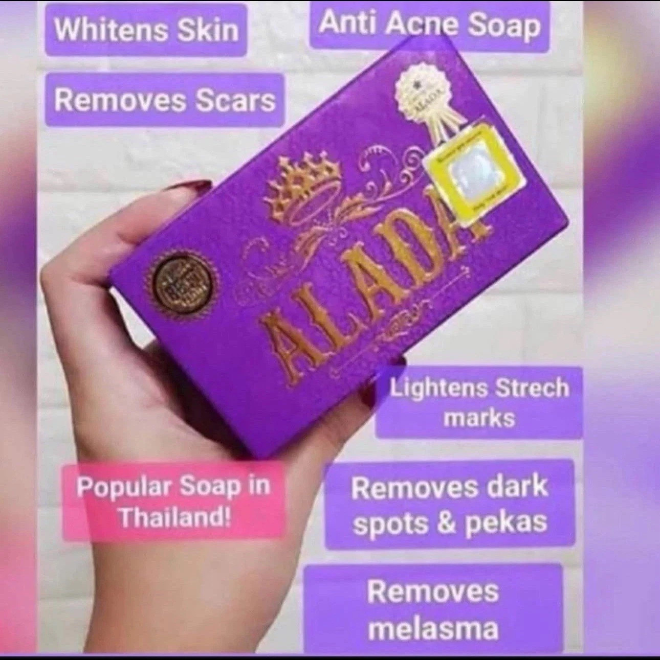 3X Alada Whitening Soap Naturally Brightening Natural Extract Face & Body 160g