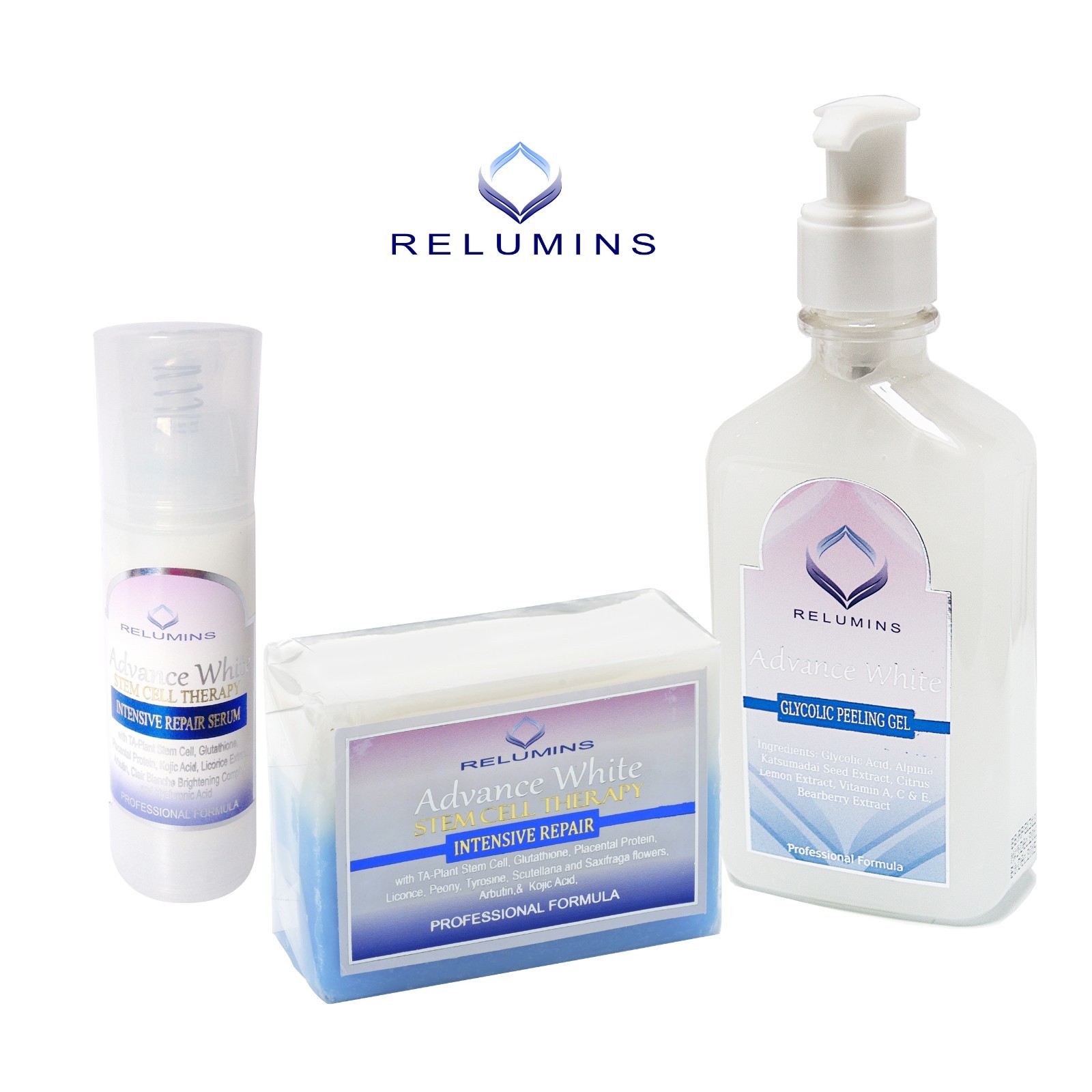 Authentic Relumins Advance White Acne Scar, Dark Spot & Melasma Treatment Set