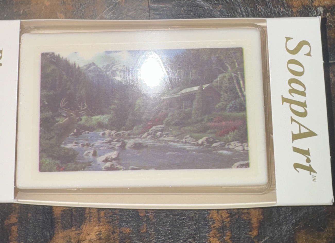 Vintage 3 Piece Soap Art Picture Soaps Wildlife Mountain Deer Bear – 3 oz – NEW!