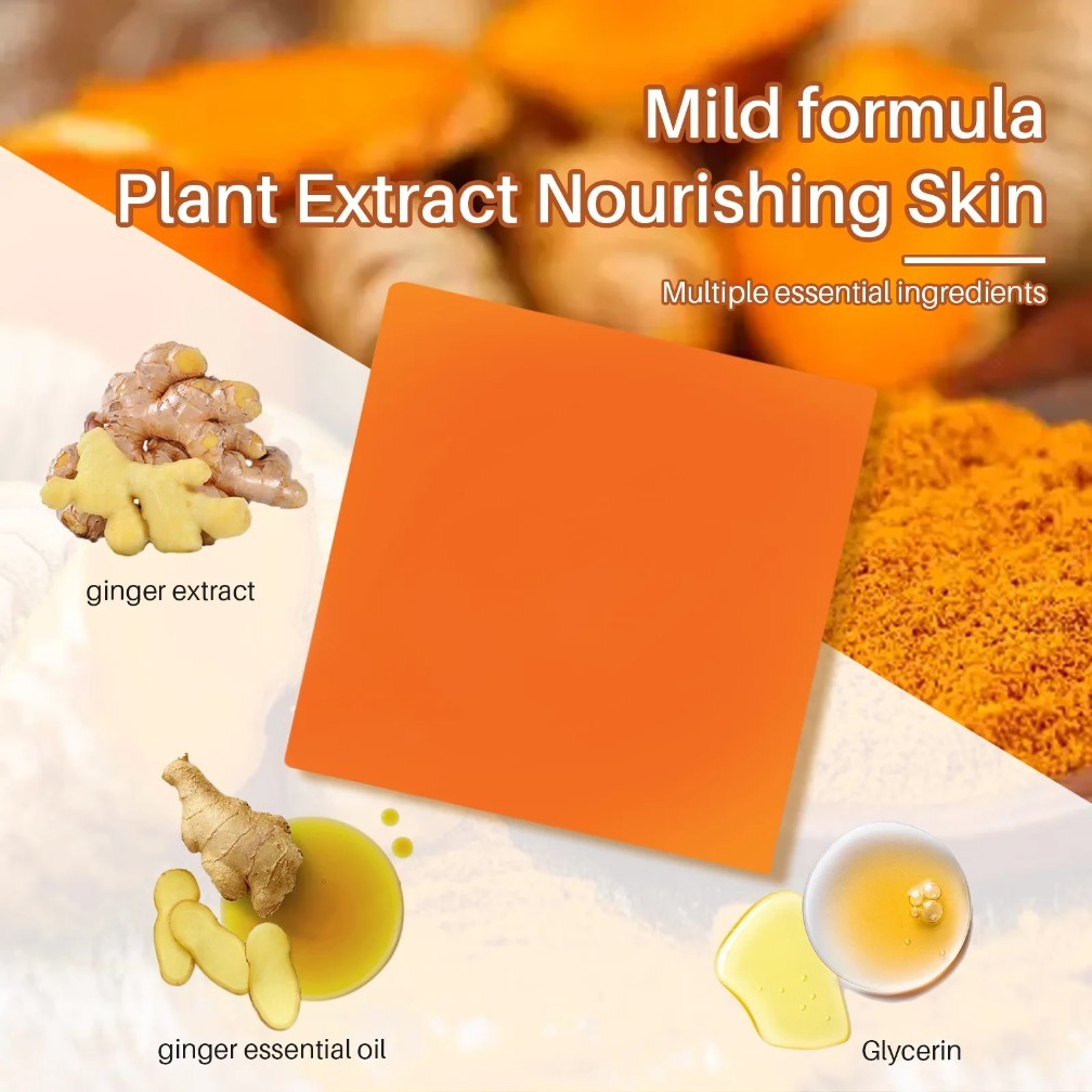 3 Bar djayna Turmeric Soap, 100 grams (3.5oz) Exfoliating for Face and Body