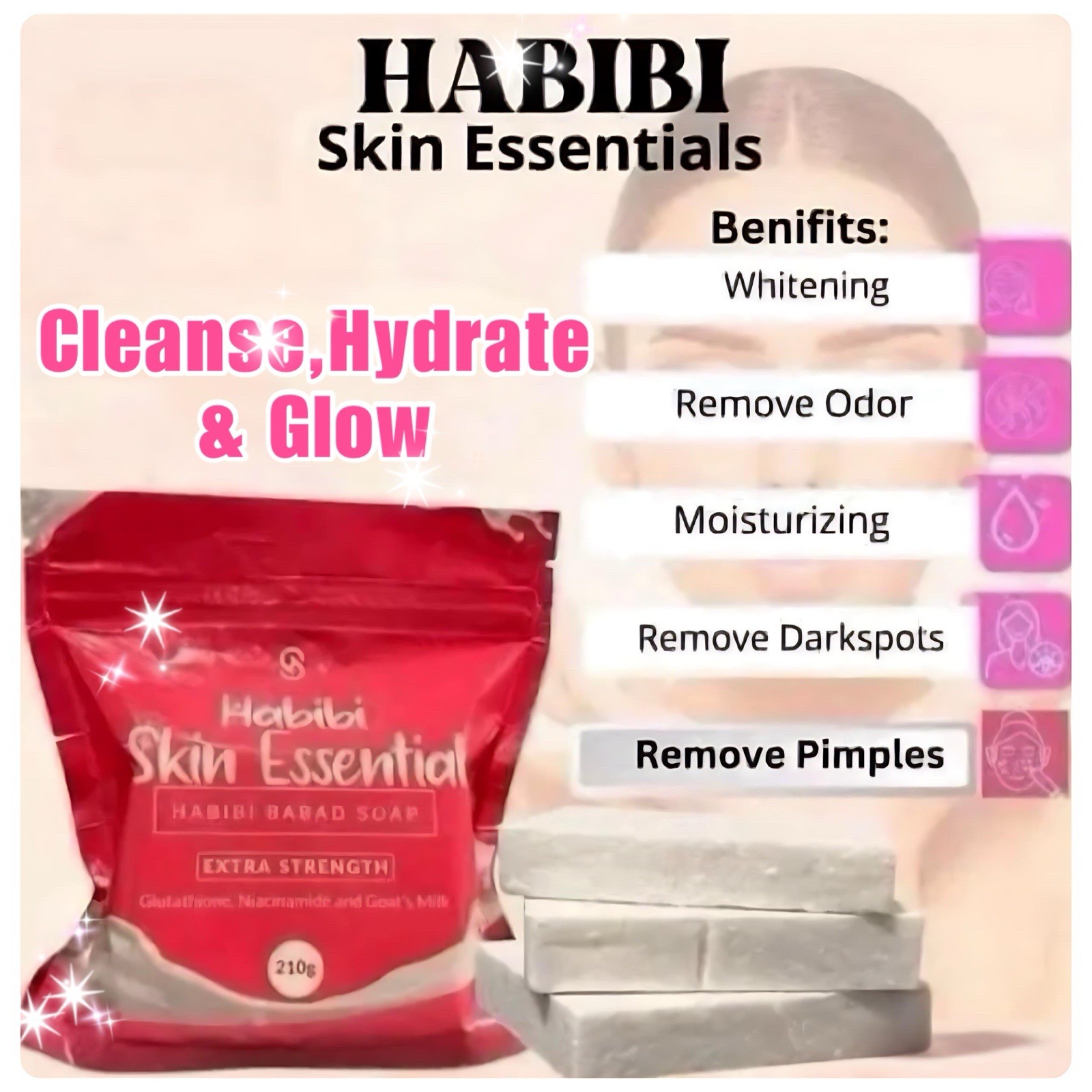 2X Pack Habibi Skin Essential BABAD SOAP, 210g