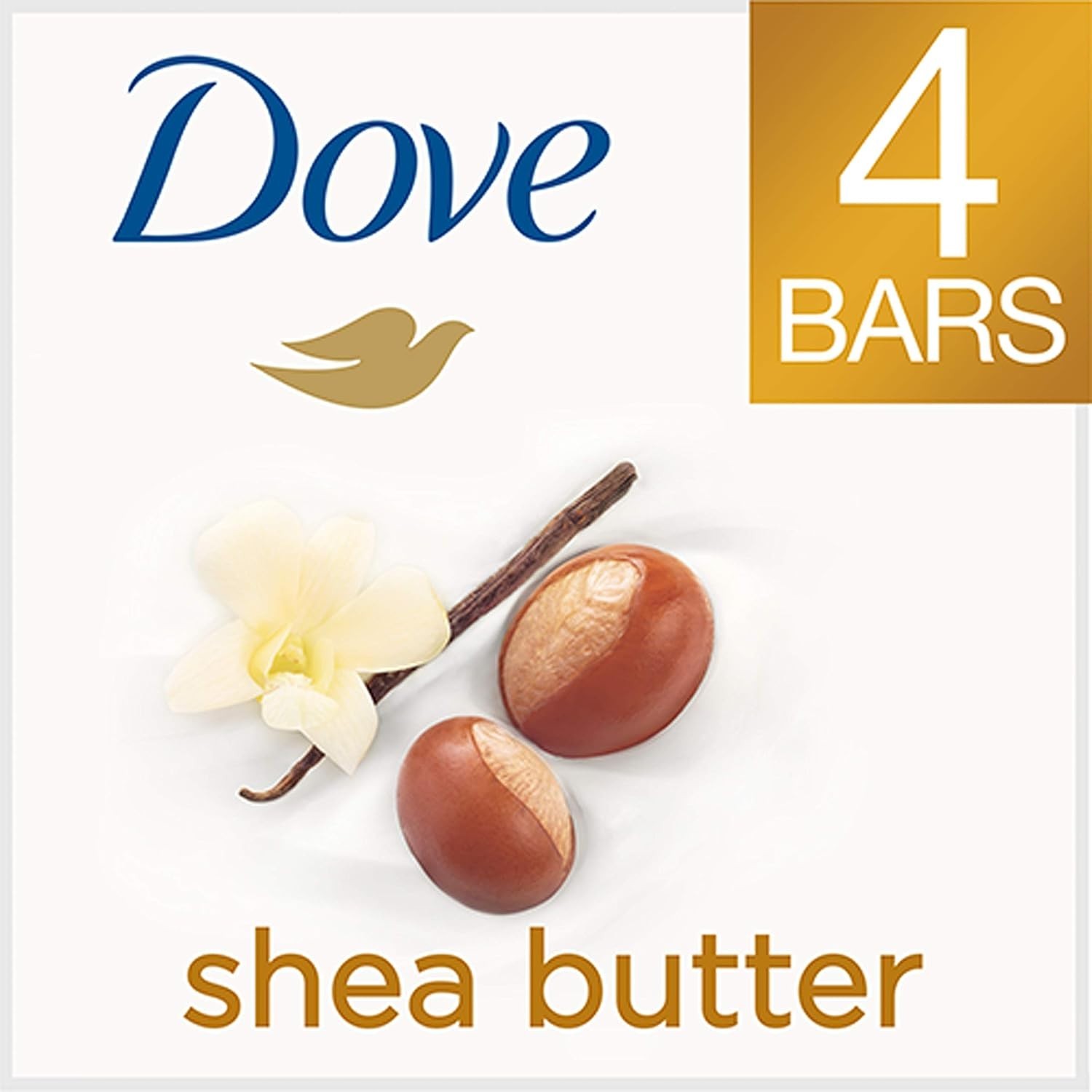 PETA Approved Shea Butter Beauty Bar – 4 Count for Gentle, Effective Cleansing