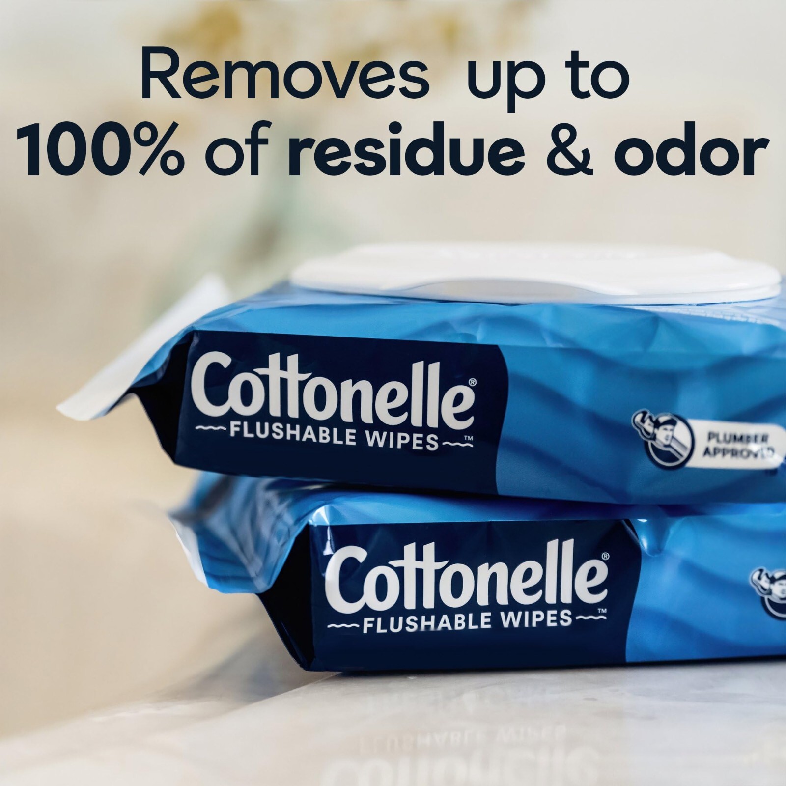 Cottonelle Fresh Feel Flushable Wet Wipes, Adult Wet Wipes, 8 Flip-Top Packs, ..