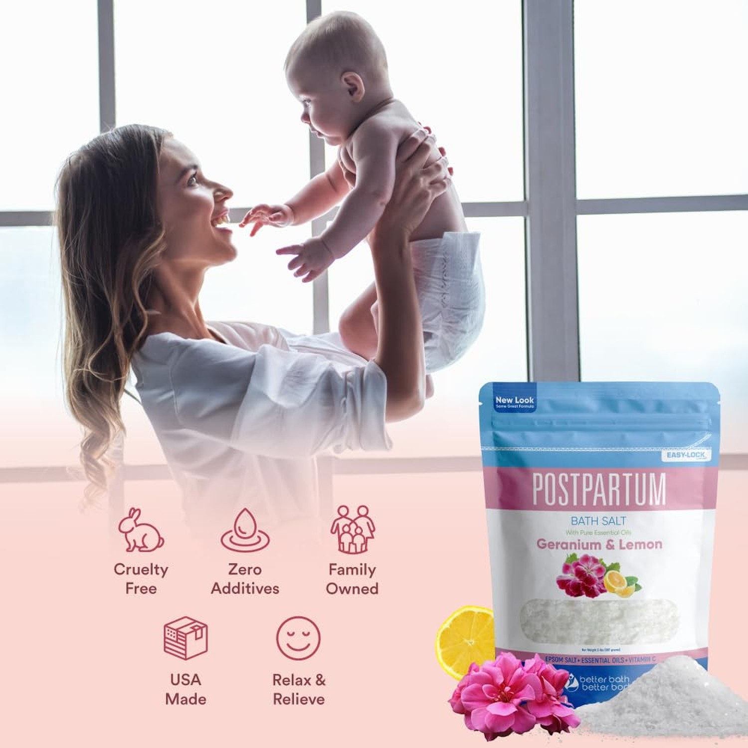 Postpartum Sitz Bath Soak (2 Lbs) Postpartum Care for New Moms Bath Salt with…