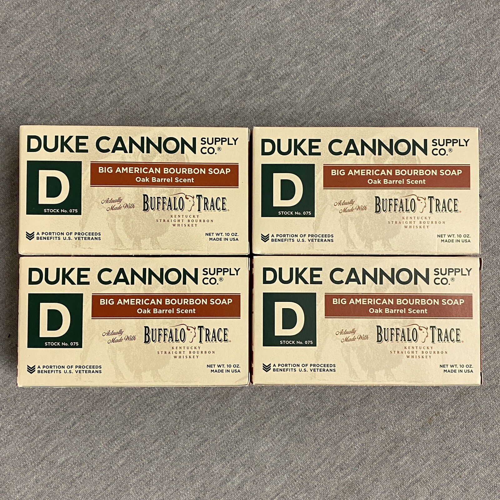 Duke Cannon Buffalo Trace Big American Bourbon Soap 10oz Oak Barrel (Lot of 4)