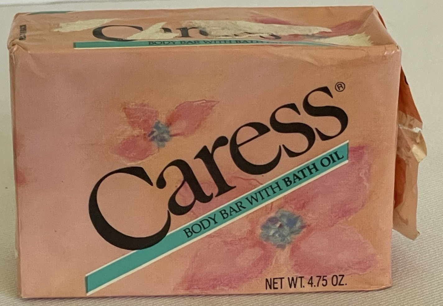 Vintage 1988 Caress Body Bar Soap with Bath Oil 4.75 oz One Bar