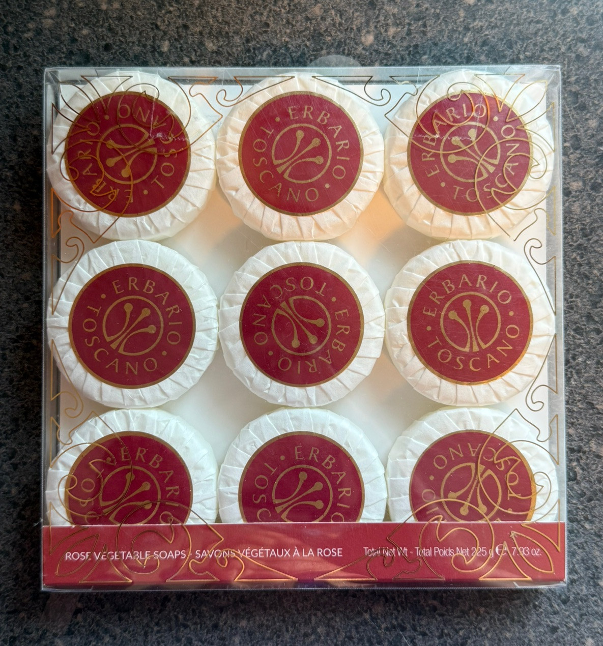 Erbario Toscano ROSE Guest Size Bar Soaps 9 x 0.88 oz SEALED – MADE IN ITALY