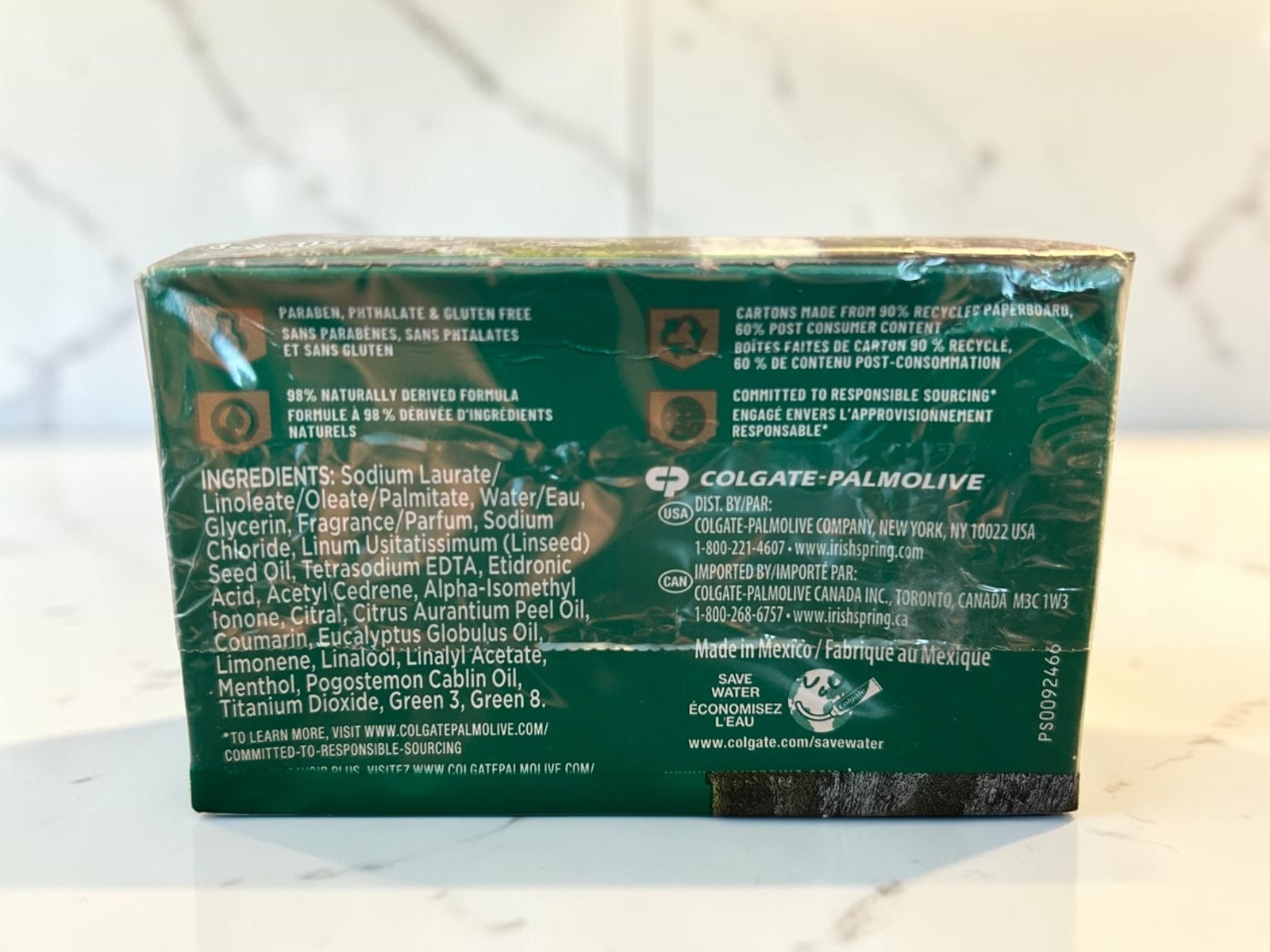 Irish Spring Original Bar Soap 15 Bars Total (5 Packs x 3 Bars) New Sealed