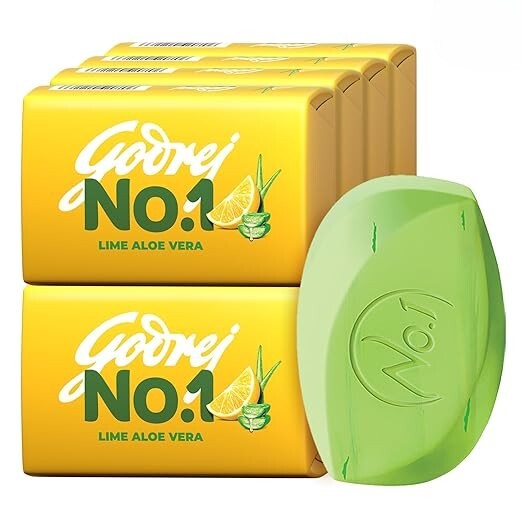 Godrej No.1 Bathing Soap Lime & Aloe Grade 1 Soap (Pack of 40) 40gm each