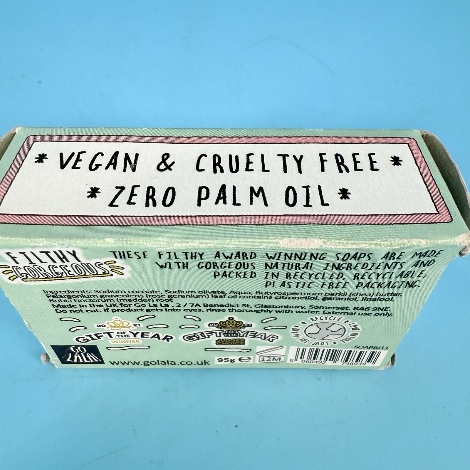 Go La La Boob Job Soap Rose Geranium Funny Gift of the Year Vegan UK