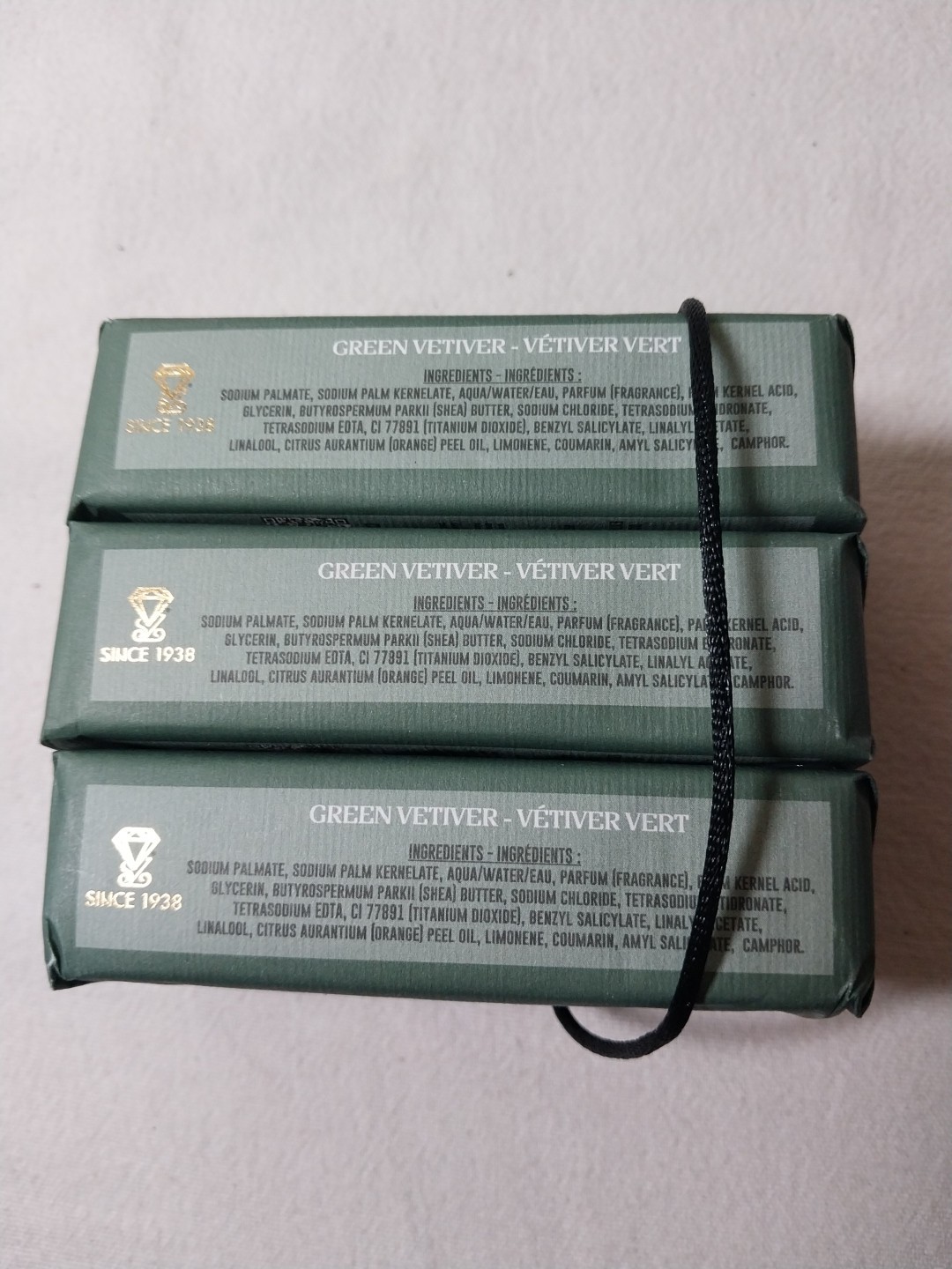 Zeni 3-Pack Green Vetiver Triple Milled Soap 5.3 Oz Made In Italy Fine Soap Gift