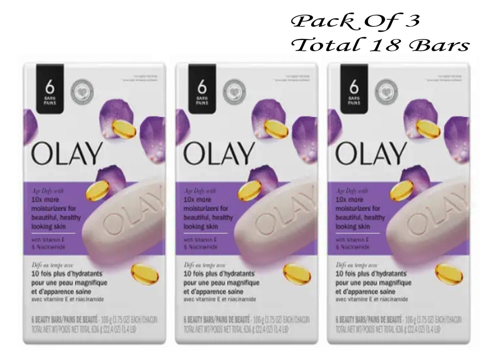 Olay Age Defying Bar Soap with Vitamin E and Vitamin B3 (Pack Of 3)
