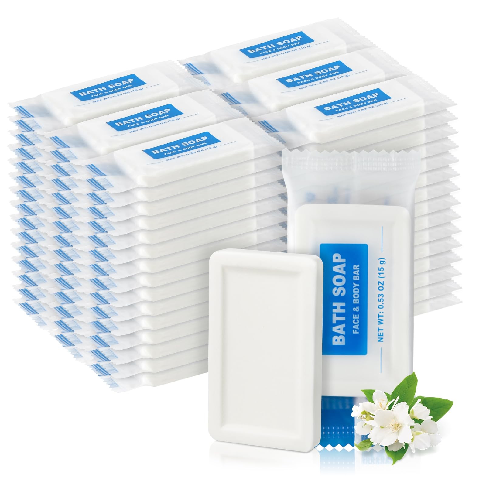 50 Pack Mini Travel Size Bar Soap Bulk,0.53 oz/15 grams Individually Wrapped …