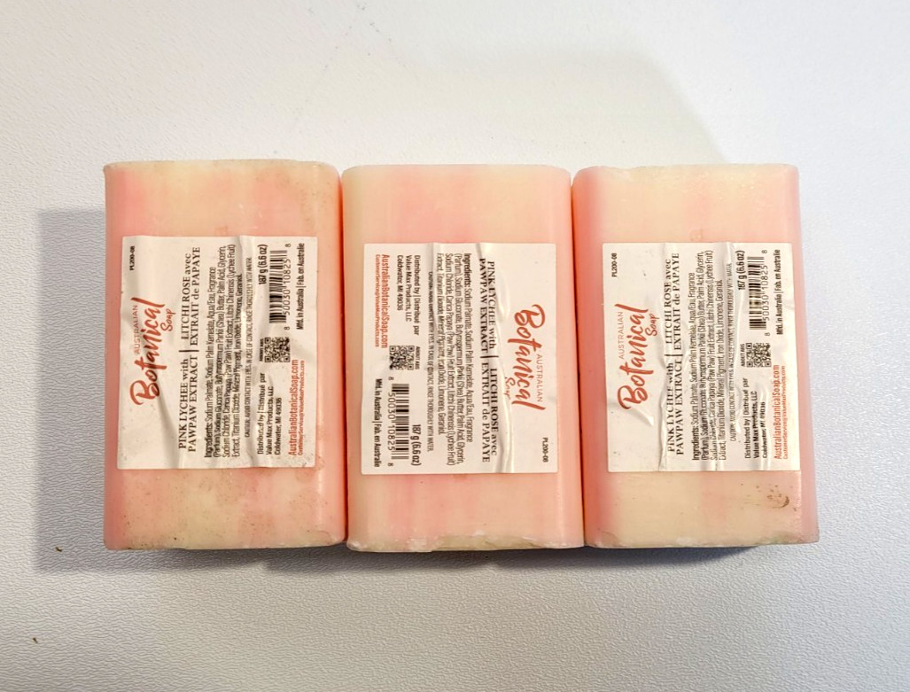 AUSTRALIAN BOTANICAL SOAP – Pink Lychee Bar Soap 6.6 Oz 3 – PCS INCLUDED