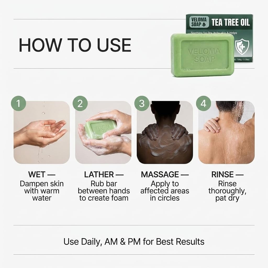 Official Veloma Antifungal Soap,Veloma Soap,with Tea Tree Oil & Coconut Oil &…