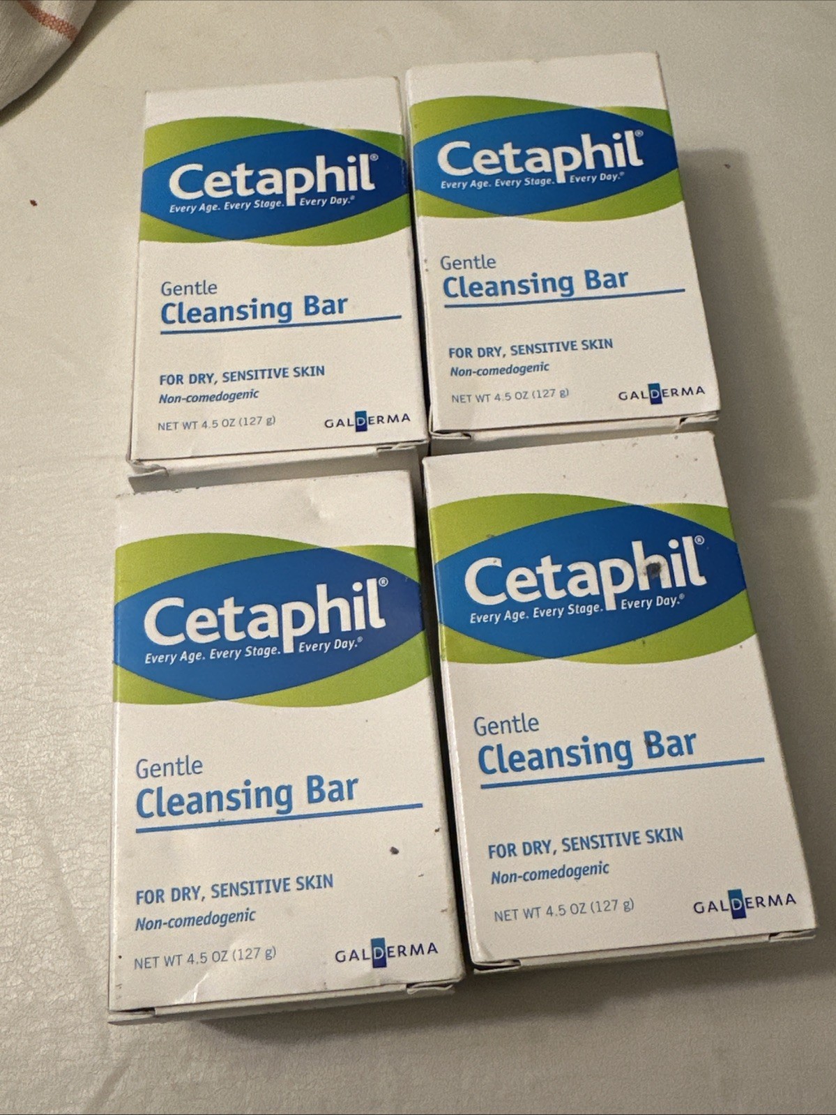 Cetaphil Gentle Cleansing Bar For Sensitive Skin Hypoallergenic 4.5 Oz Pack of 4
