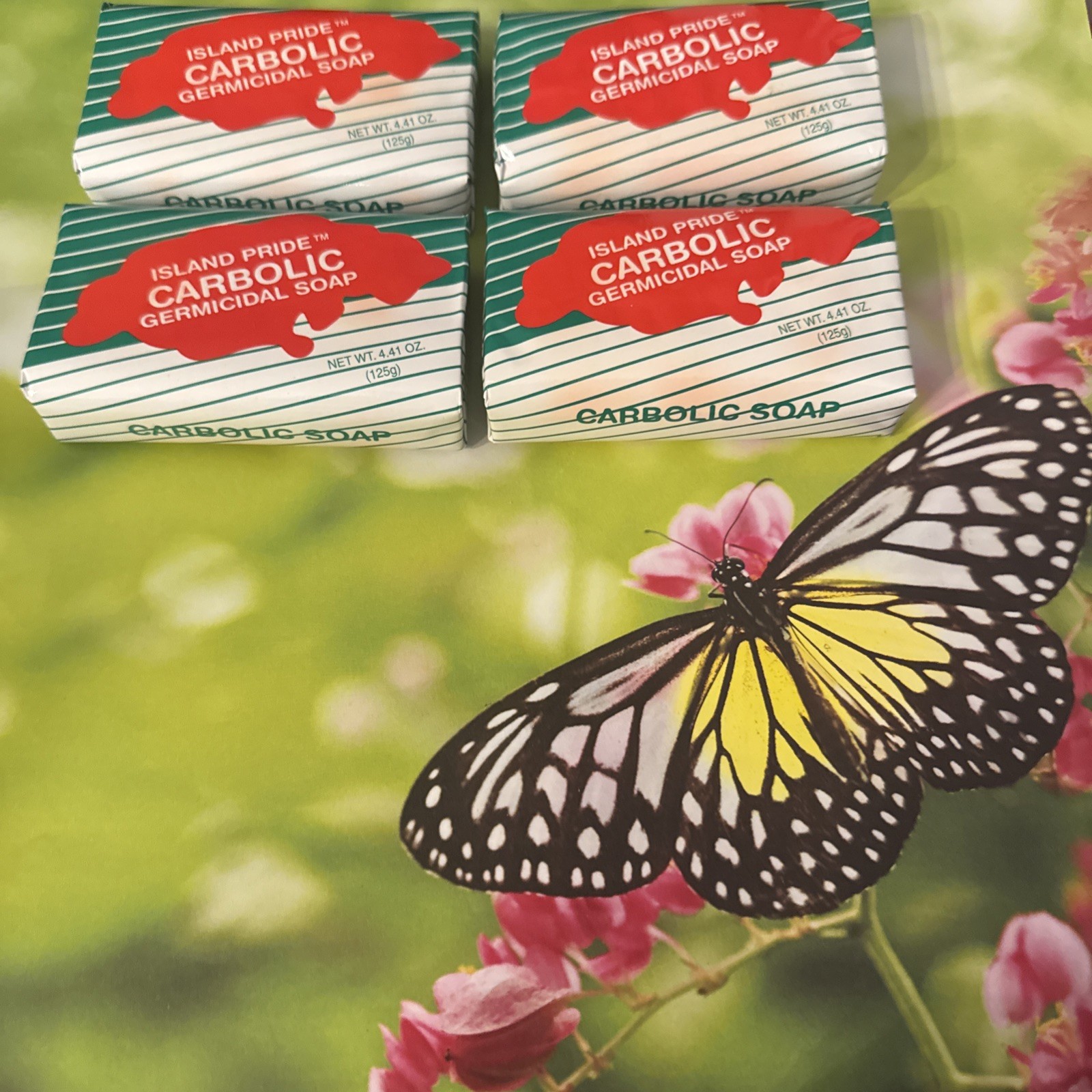 4 Bars Island Pride Carbolic Germicidal Soap 4.41oz Antibacterial Skin Cleanser