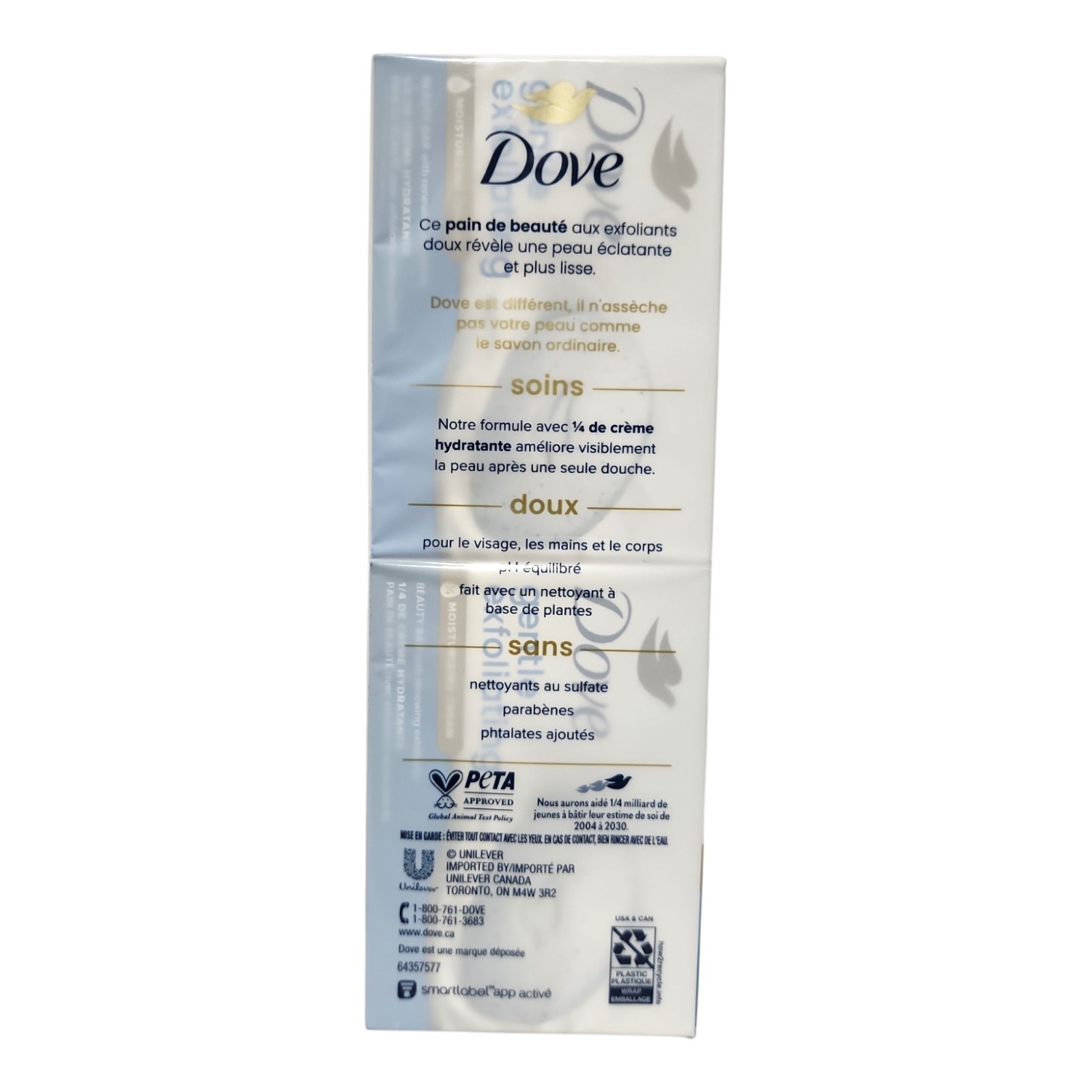 Dove Gentle Exfoliating Beauty Bar Soap, Soft Smooth Skin Renewing, 12 Bars