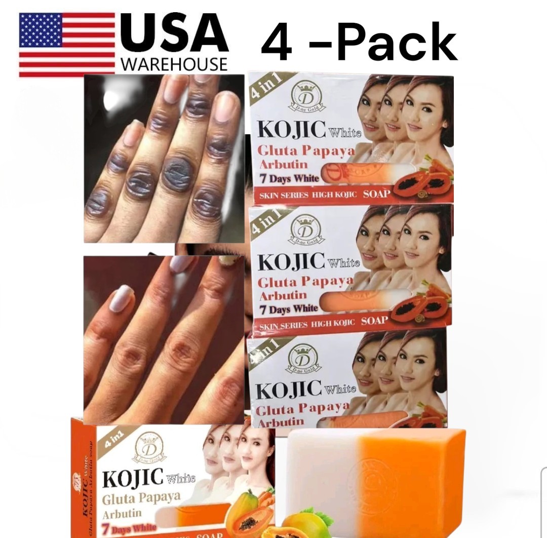 4-Pk Kojic Arbutin Brightening Bar Soap Skin Dark Spot Remover 160g [USA Stock]