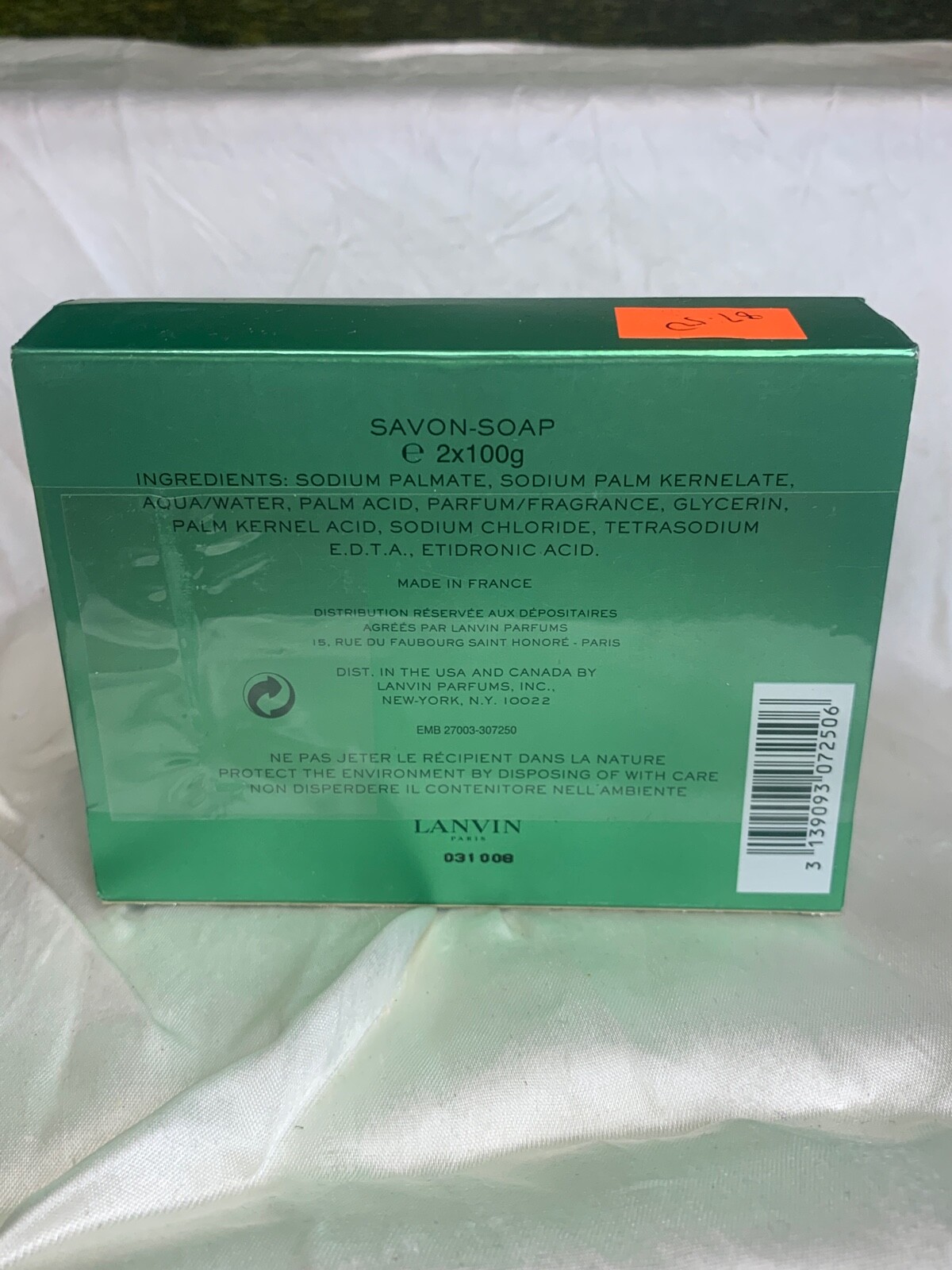 Lanvin Vetyver Two Bars of Soap 2x 100g (new with box)