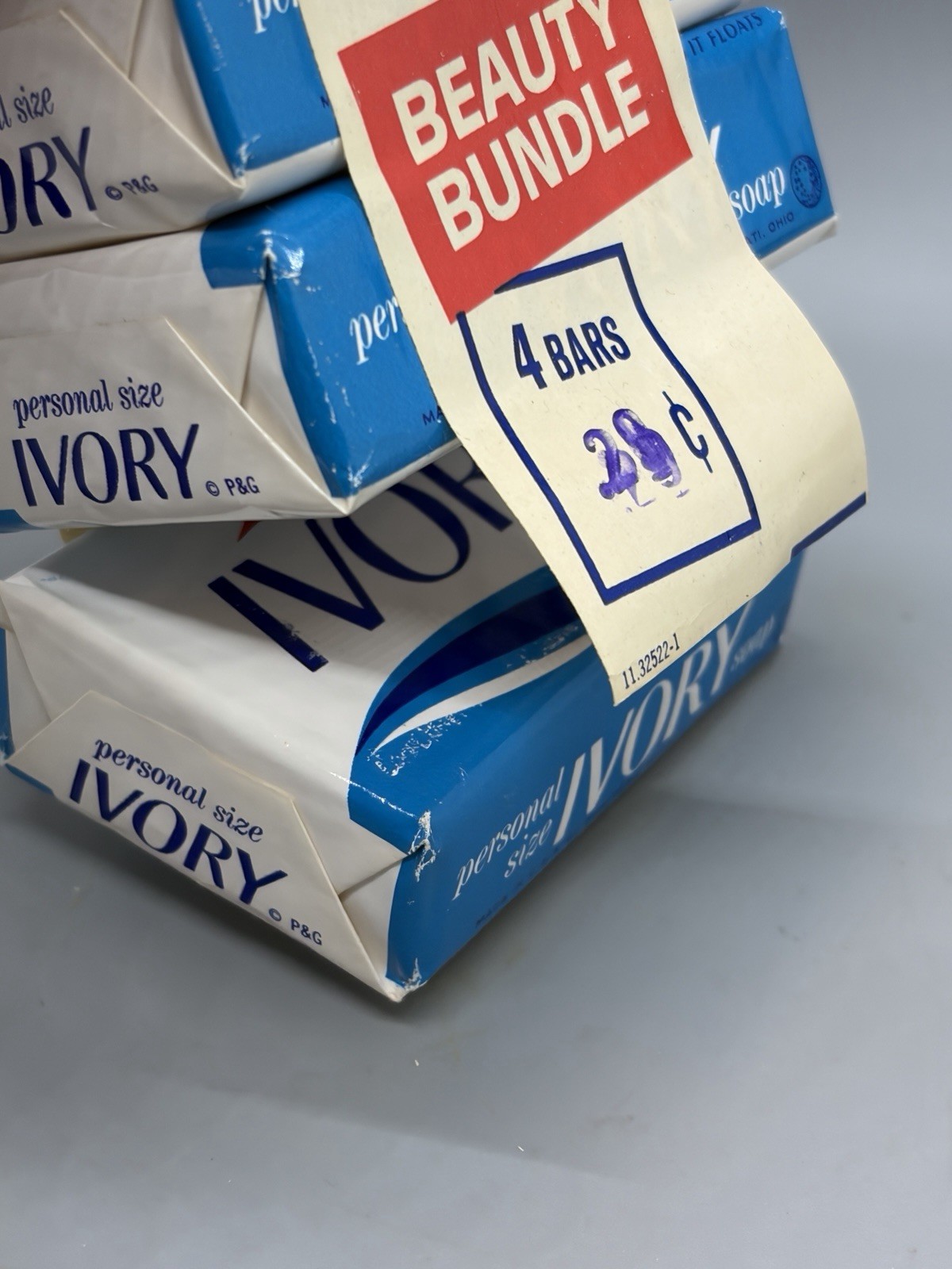 Vintage NOS Ivory Soap Personal Size Bars Lot Of 4 Light Blue Sealed