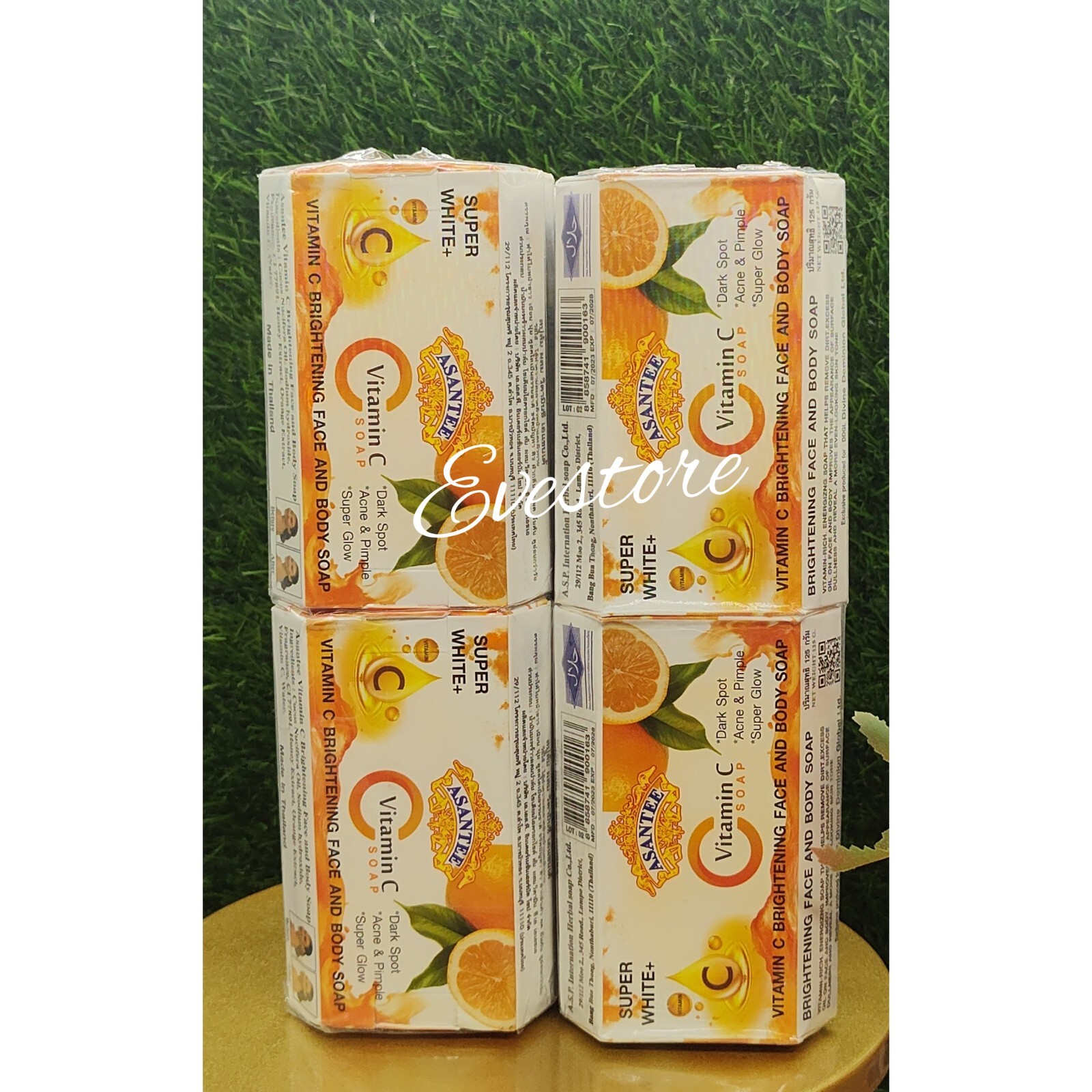 3 Bars x 125g Soap Vitamin C Asantee Face And body Brightening Soap Anti Acne
