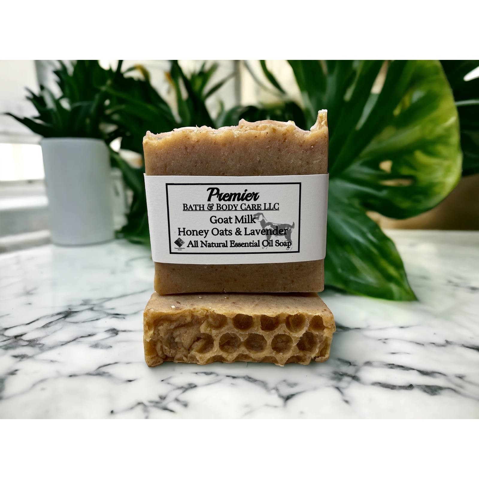 All Natural Lavender Honey Oats Goat Milk Soap Bar with Organic Shea Butter
