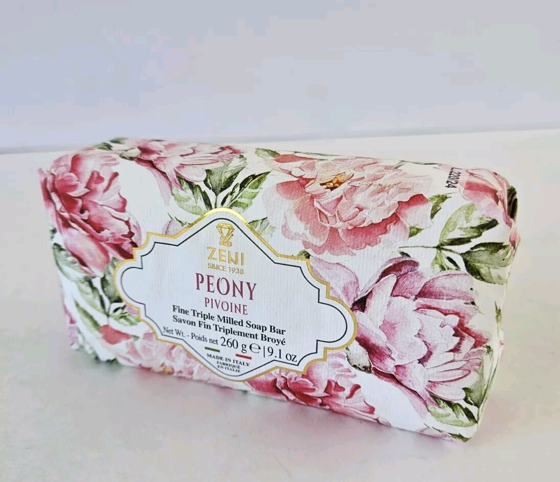 Italian Luxury Soap Zeni Bar Rare Peony Pivoine Out Of Stock H2F Triple Milled