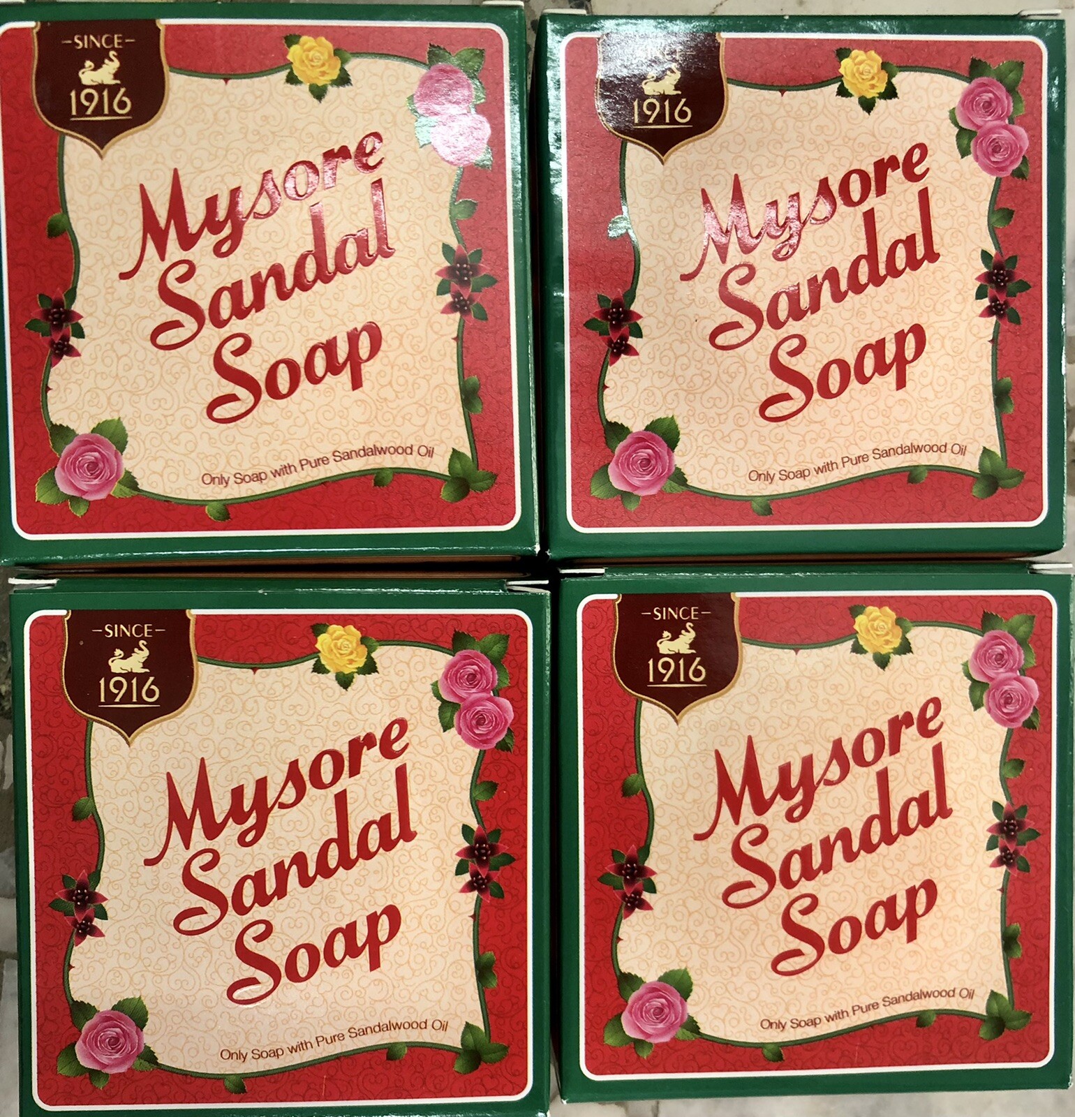 4 X 150gm Mysore Sandal Bath Soap Bar, ORIGINAL of Karnataka Soaps Ltd. Exp-2025