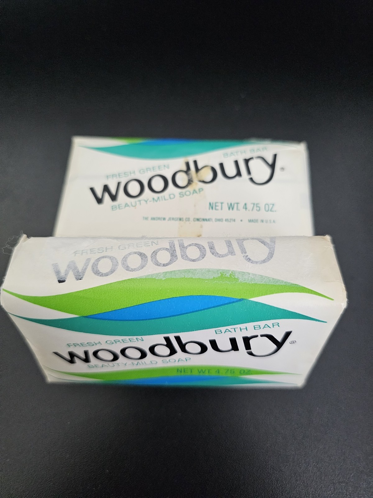 Vintage Woodbury Fresh Green Beauty-Mild Soap Bath Bar 4.75 oz Lot of 2 New